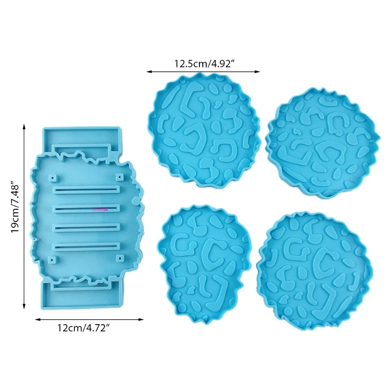 

Leopard Print Resin Mold Round Coaster Resin Molds for Resin Casting Large Epoxy Resin Mold for Artificial Agate Sheet