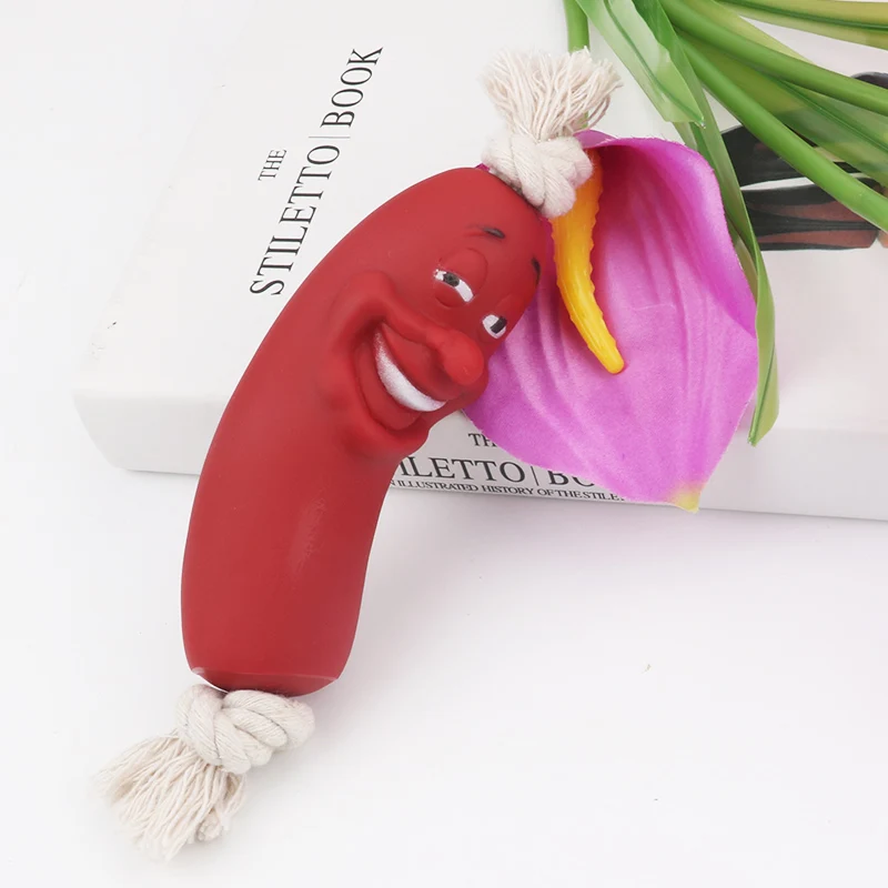 Забавные игрушки для собак сосиска пищалка домашних животных здоровая латексная