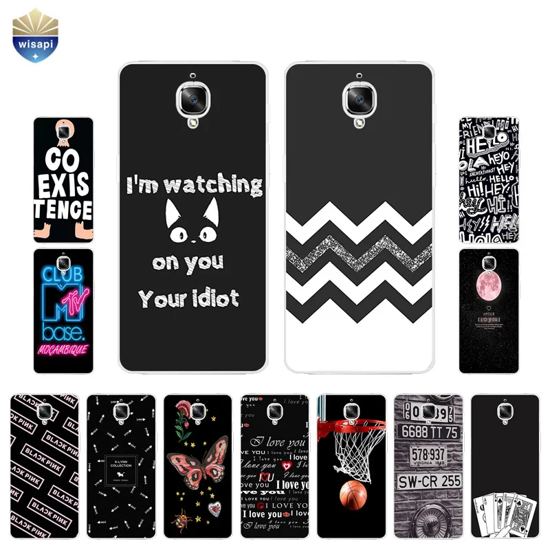 Чехол для телефона OnePlus 3/3T чехол One Plus 5 2 дюйма мягкий из ТПУ черного цвета с