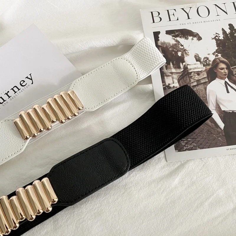 

72cm Women Belt Sweet Girl Elastic Belt Dress Decorative Straps 2021 Brand Design Waistband Ladies PU Leather Ceinturon De Dames
