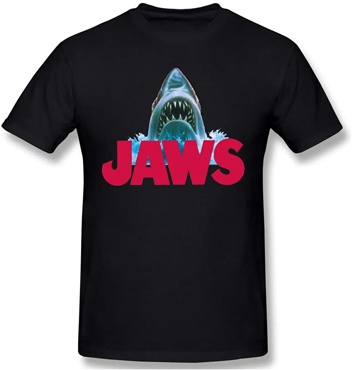 

Sherdahon Print Logo of Jaws Shark Men's Tee Black