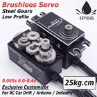 Высокоскоростные стальные шестерни GXServo X25, 25 кг, 7,4 В, водонепроницаемые, бесщеточные, с низким стандартом, радиоуправляемые автомобили, подходят для роботов-индустрии Arduino
