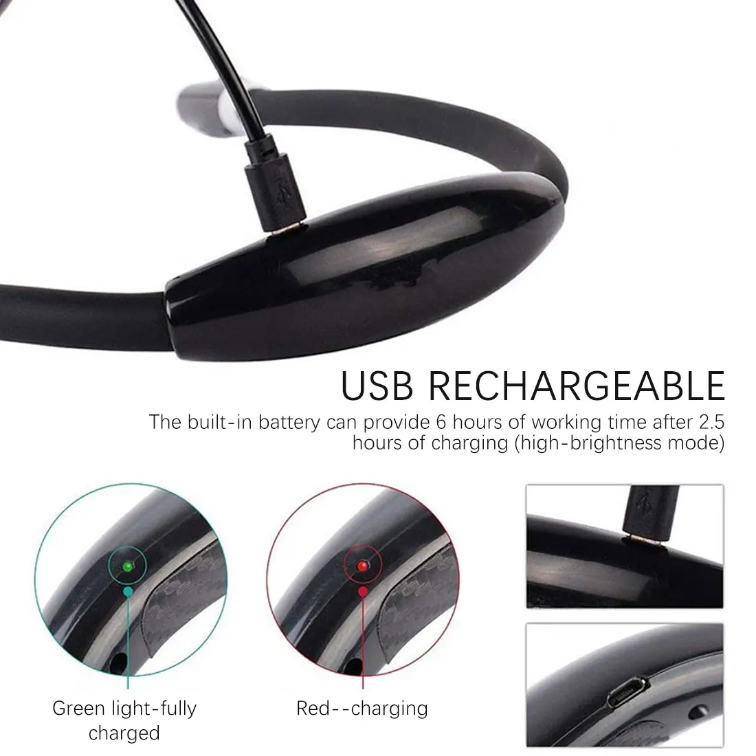 

HandsFree LED Night Lights LED USB Reading Lamp High Quality Neck Book Light Rechargeable Adjustable Lighting 3 Levels Brightnes