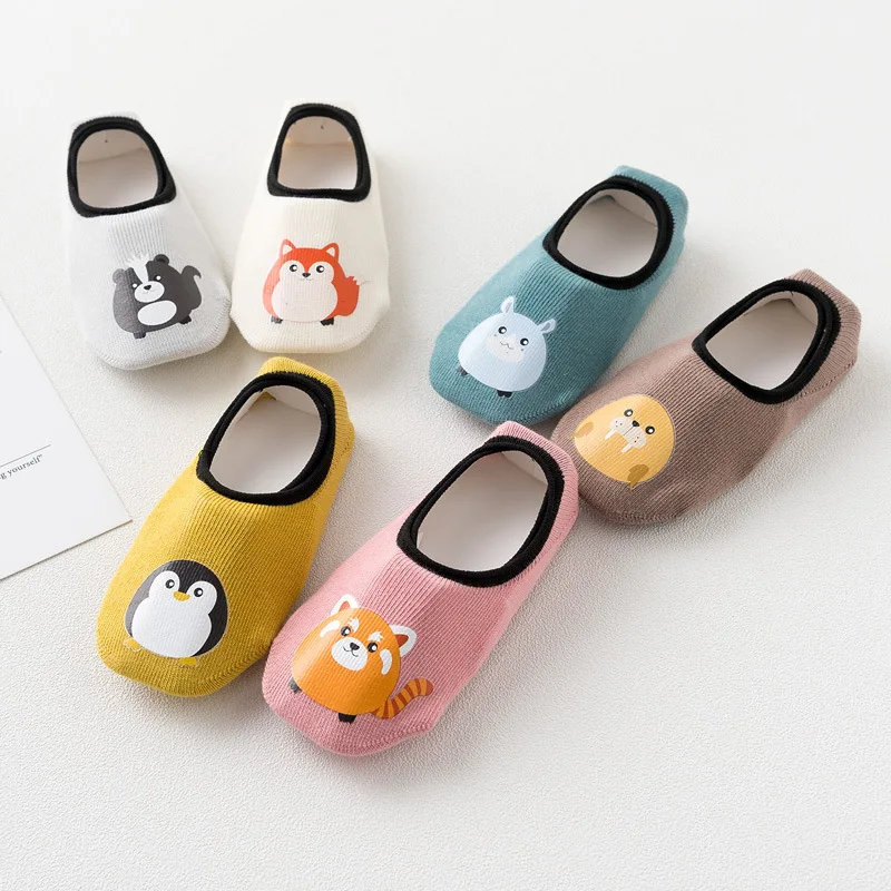 

Хлопковые низкие носки для маленьких мальчиков и девочек, Резиновые Нескользящие носки для пола, мягкие носки для младенцев на весну, лето, ...
