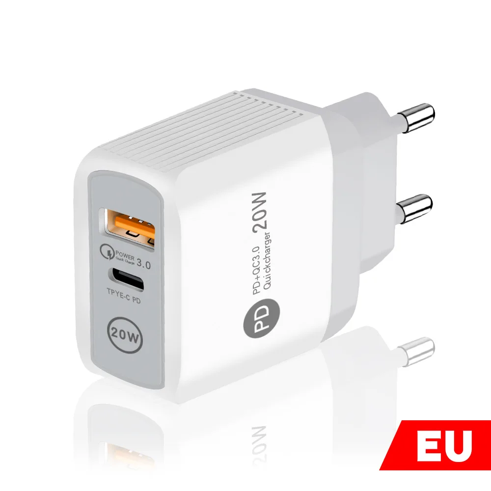 

Pd20w Fast Charging Charger 5v3a European and American British Charging Head Type-C Qc3.0 Fast Charging Adapter Manufacturer