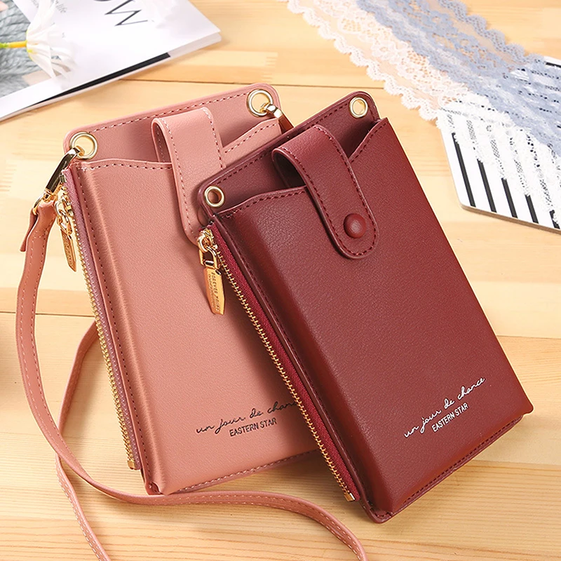 

Fashion PU Leather Wallet Lady Phone Crossbody Bag Multi-card Package Handbag Purses Card Holder Shoulder Bag For Women