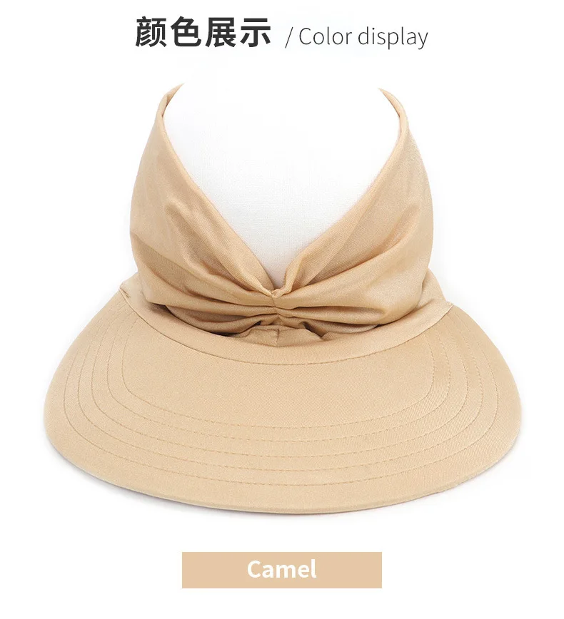 

DEWADBOW Summer Women Men Sun Hat Candy Color Empty Top Soft Breathable Sunscreen Hat Visor Caps Bicycle Sunshade Hats