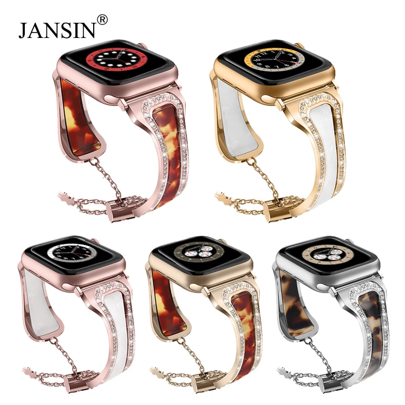 

Diamond watch strap for apple watch 38 42 40 44mm iWatch 6 SE 5 4 band women Stainless Steel strap apple watch Series 3 Bracelet