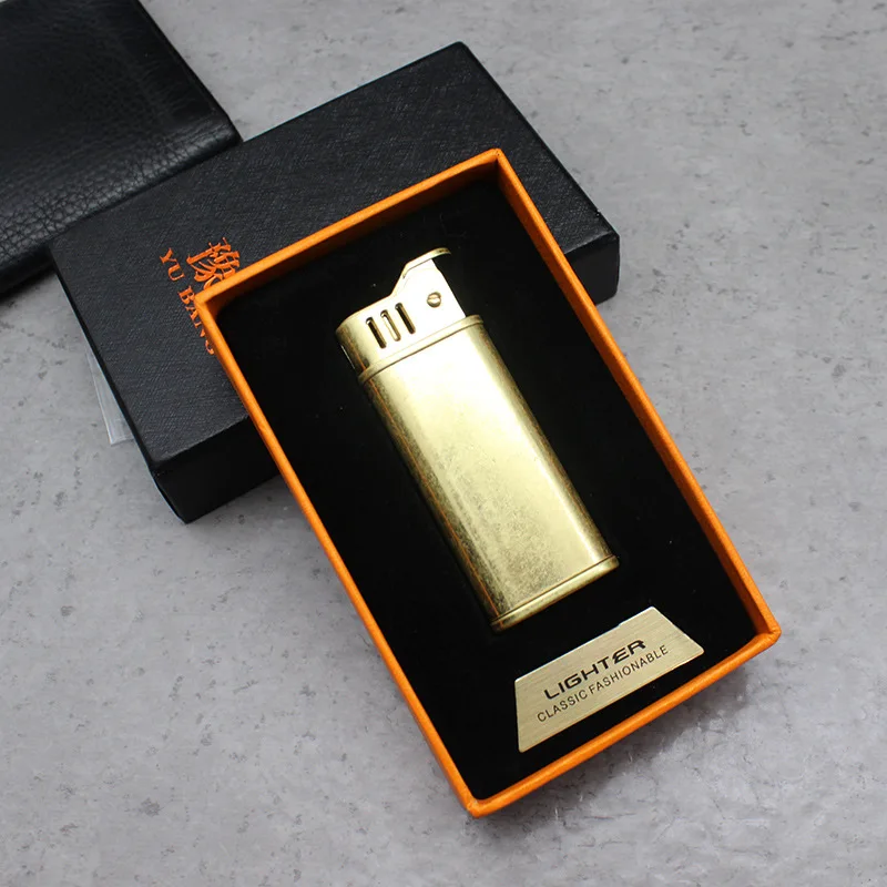 

New Flint Retro Brass Free Lighter Kerosene Grinding Wheel Torch Lighter Cigarette Windproof Pipe Lighter Gadget