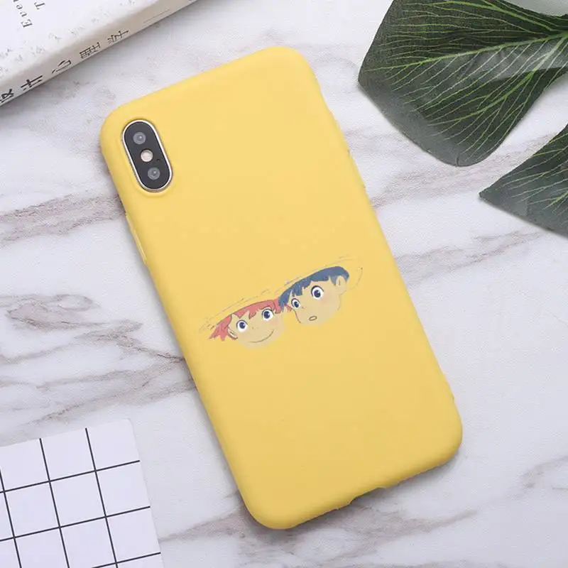

Ponyo on the Cliff Japan anime Phone Case Candy Color for iPhone 6 7 8 11 12 s mini pro X XS XR MAX Plus
