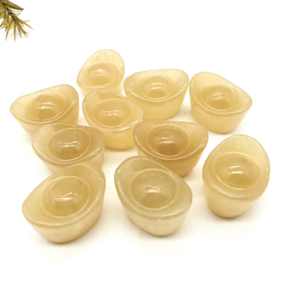 

1 шт. натуральный желтый топаз, кварцевые резные камни в форме слитков, ручная резьба, полированные подарки рейки, восстанавливающие кристал...