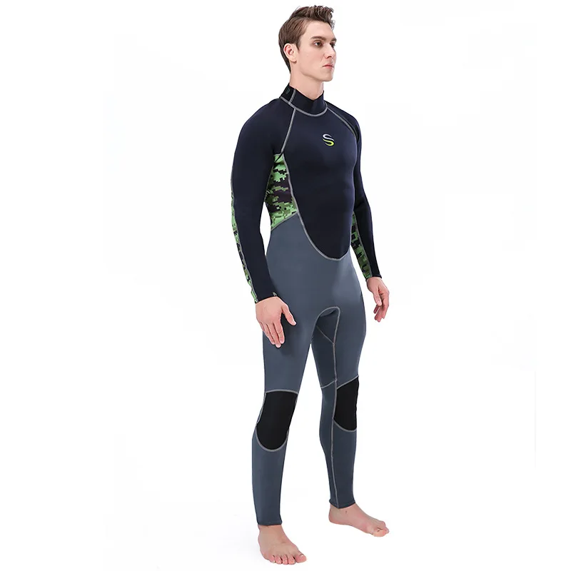 

Men's Stretch 2mm Neoprene Wetsuit Back Zip Full Body Diving Suit One Piece for Snorkeling, Scuba Diving Swimming Surfing Spring