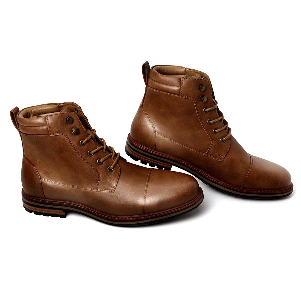 ZUSIGEL Men Martin Leather shoes High Top Fashion Winter Warm Snow Motorcycle Ankle Boots Shoes US Size 7-13 | Обувь