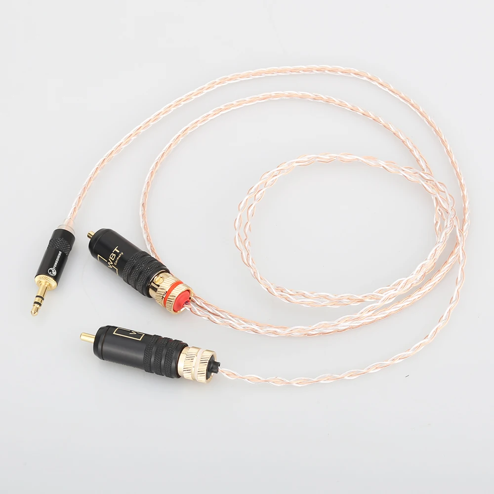 Аудиокабель Audiocrast HC011 высокого качества 2 rca на 3 5 мм hifi 1 Аудио Видео кабель с OFC из