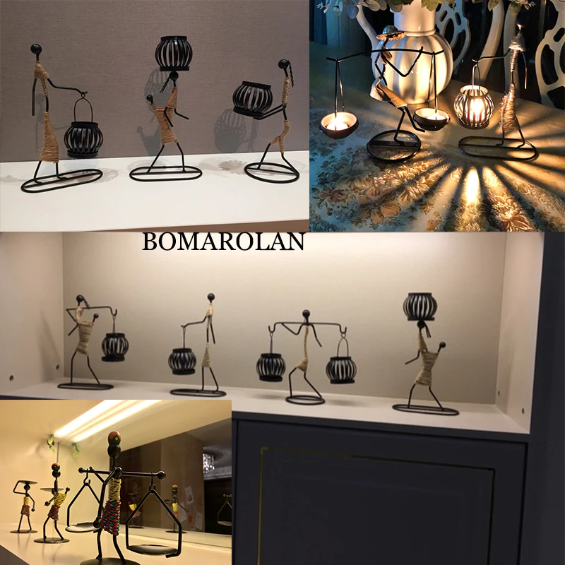 

Nordic home decoration metal figure creative candle holder romantic home decoration