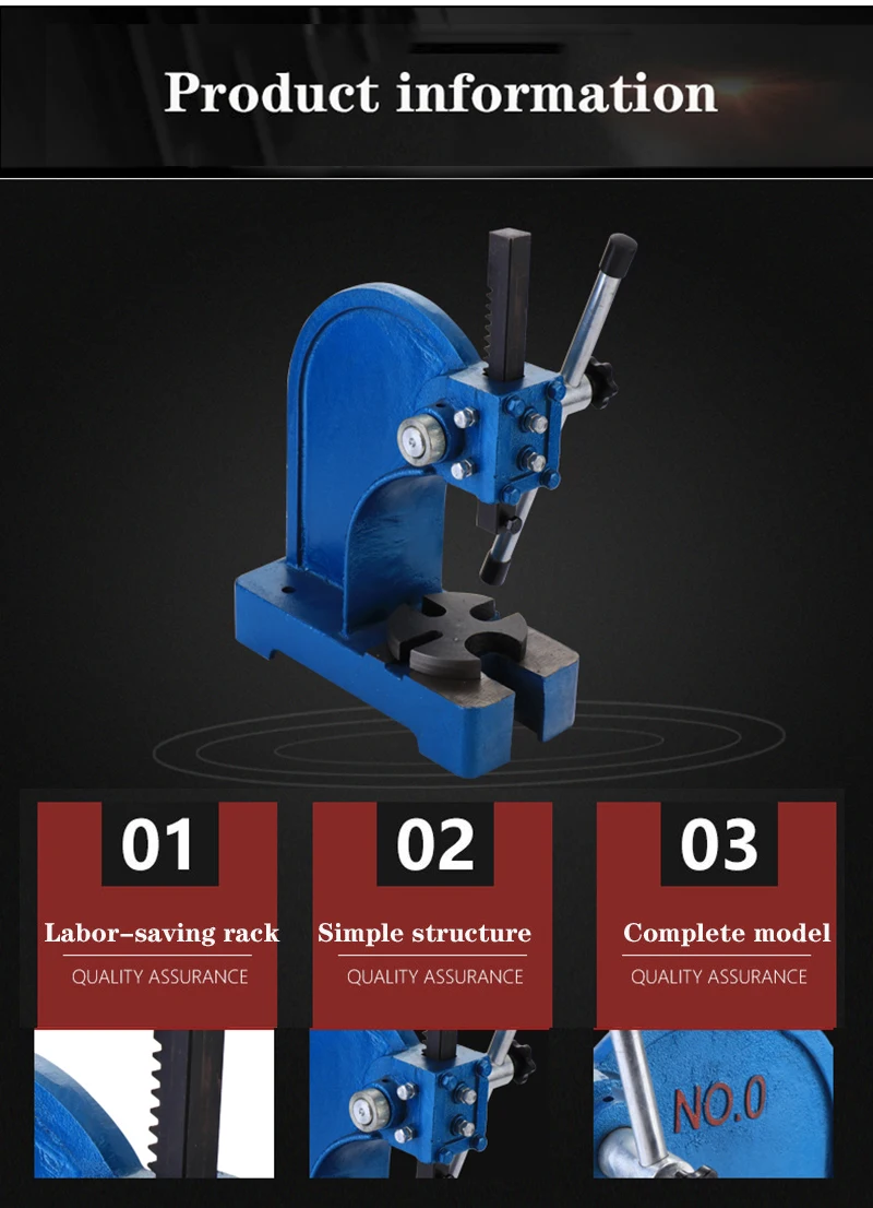 

High Quality 1 ton Hand Press Tool Micro Manual Punch Lift Rack Type Simple Manual Desktop Punching machine