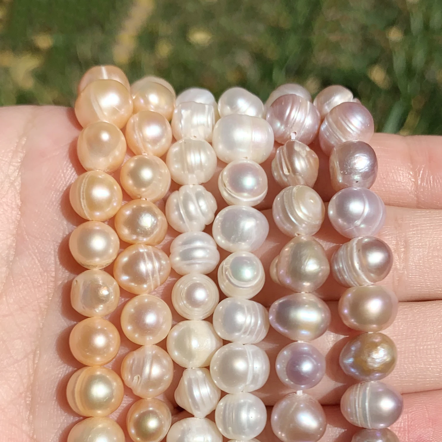 

Натуральный пресноводный белый жемчуг AA +, нестандартные круглые бусины россыпью для изготовления ювелирных изделий, серег, «сделай сам», ж...