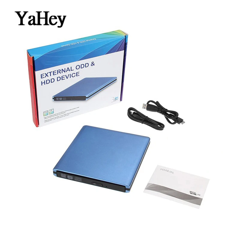 Внешний USB 3 0 DVD/CD RW горелки Привод совместим с ноутбуком Настольный ПК Windows Linux OS