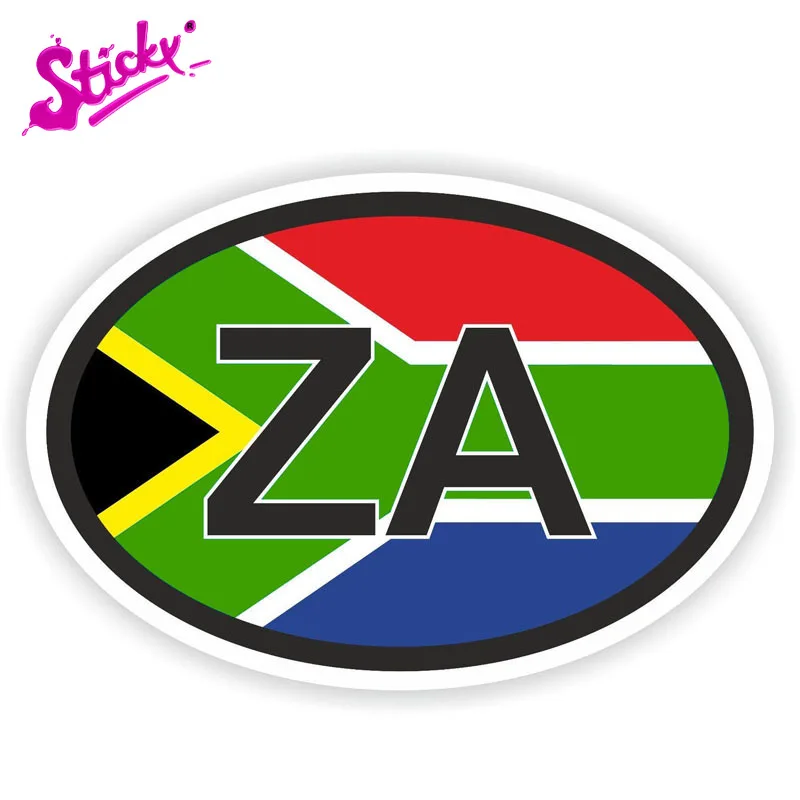 

STICKY Car Window South Africa ZA Country Code Flag Decal Motorcycle Off-road Laptop Trunk Guitar Vinyl Sticker