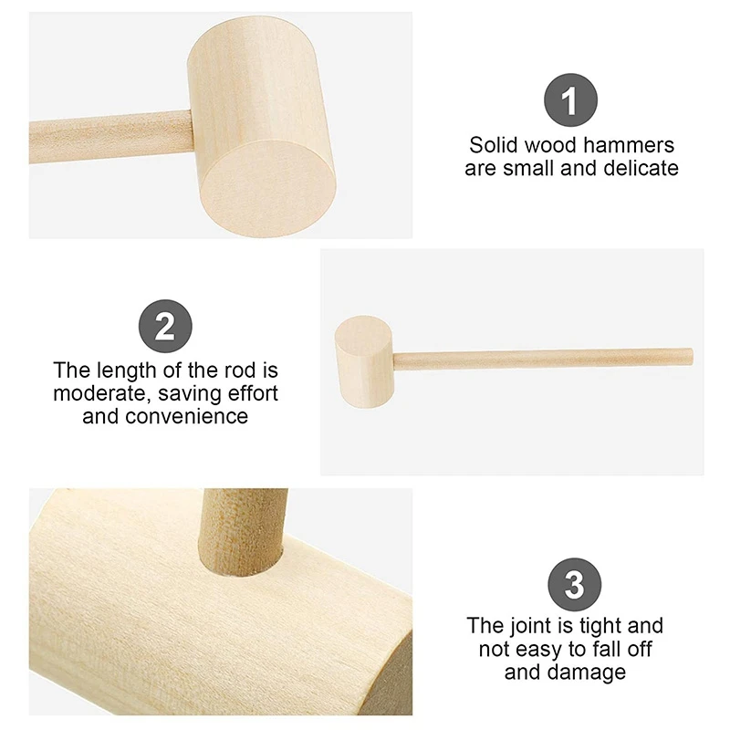 

Wooden Crab Lobster Seafood Hammer Solid Natural Hardwood Crab Hammer Crab Mallet for Cracking Chocolate (48 Pcs)