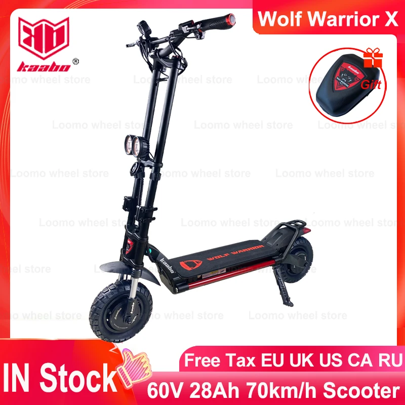 Bestellen Original Kaabo Wolf Krieger X 10 Zoll 60V 28AH LG Batterie Top Geschwindigkeit 70 Km/h Elektrische Roller Mit Hydraulische Dämpfung