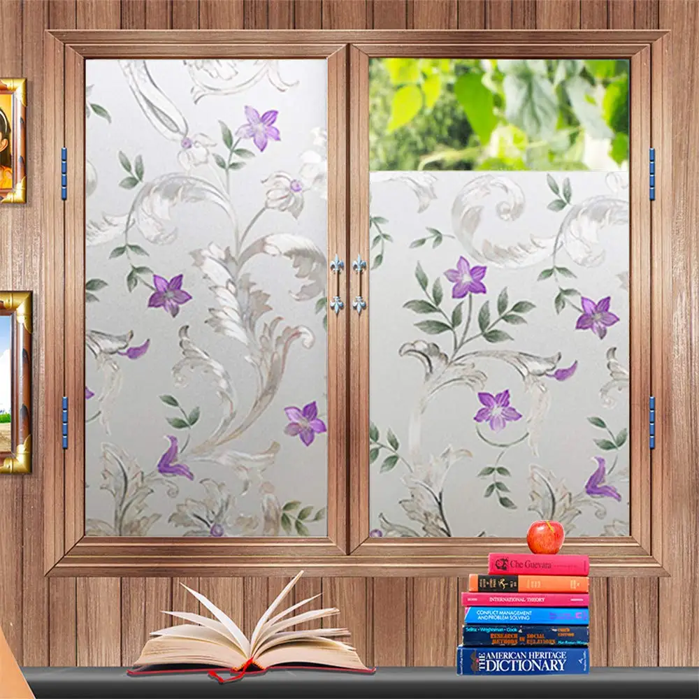 Декоративная оконная пленка LUCKYYJ с изображением бульцветов домашняя дверная