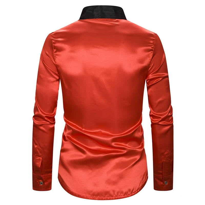 CYSINCOS новая мужская роскошная рубашка с завязками и длинным рукавом шелковая