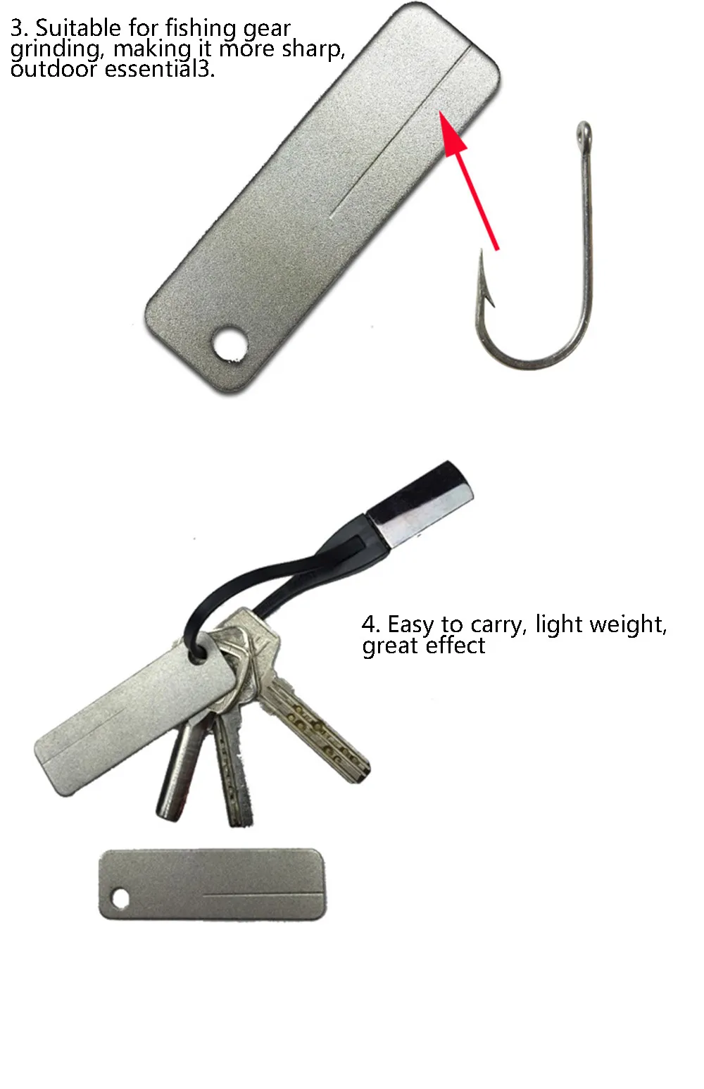 

Portable Diamond Sharpener Clip Key Chain Fine Grit Fish Hook Groove Whetstone Accessories Kit Tenting Wild 2021#50