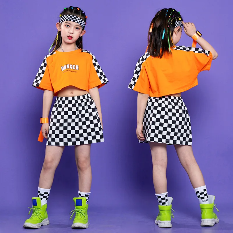 

110-180cm Fashion Boys Hip Hop Dance Clothes School Girls Sports Competition Cheerleader Costume Jazz Dance Wear Hiphop Clothing