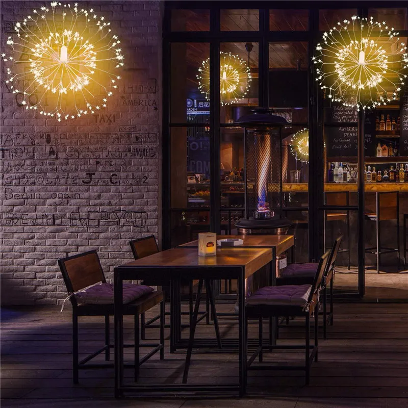 Светильник в виде звезды одуванчика светящаяся гирлянда из серебряной проволоки