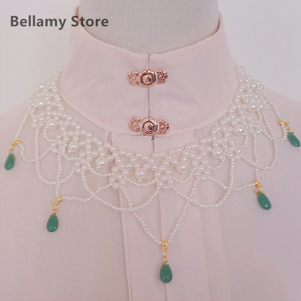 

Ancient style Hanfu Tang style pearl bun forehead pearl necklace 2