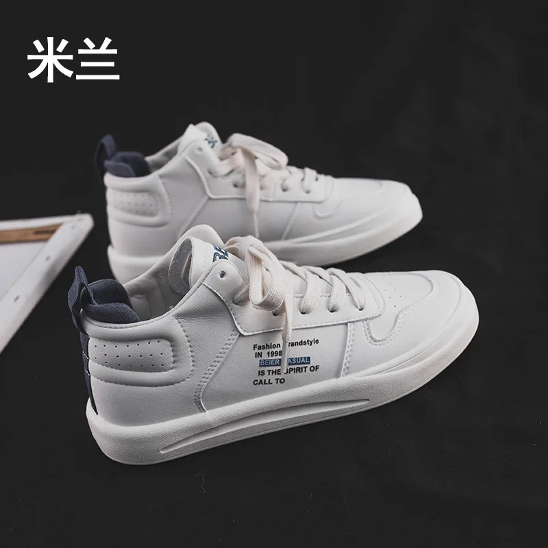 

Leather Sneakers Women Spring White Shoes High Top Causal Female 2021 Sping Ankle Shoes Sneakers for Women Spring Comfortable
