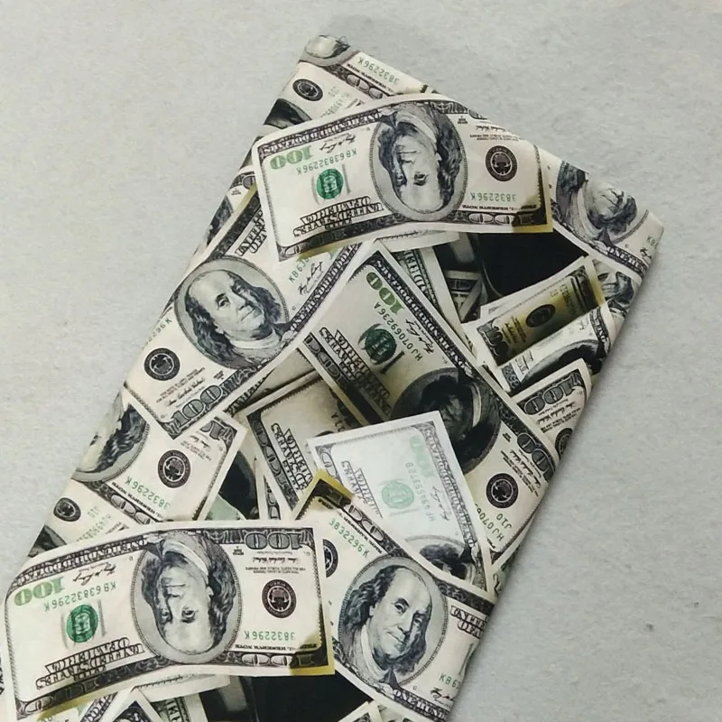 Симпатичная хлопковая ткань с принтом доллара США 50x105 см американским долларом