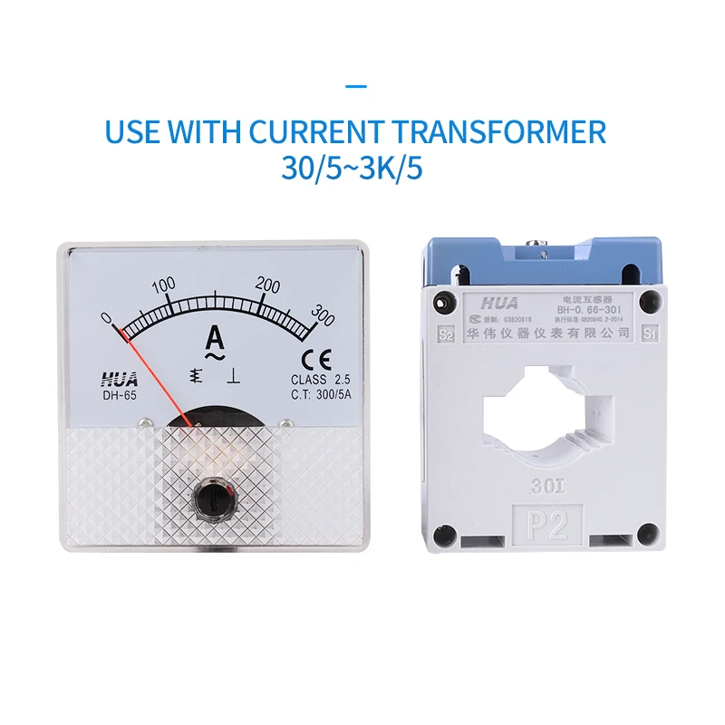 DH-65 AC Аналоговый амперметр размер панели 65*65 дюймов 30/5 50/5 100/5 и т. д. прямые продажи