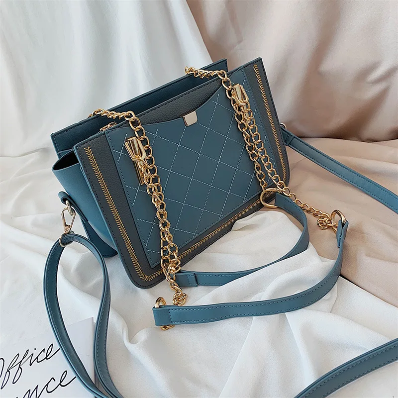 Бархатная женская сумка 2019 новая ромбическая на цепочке Корейская брендовая