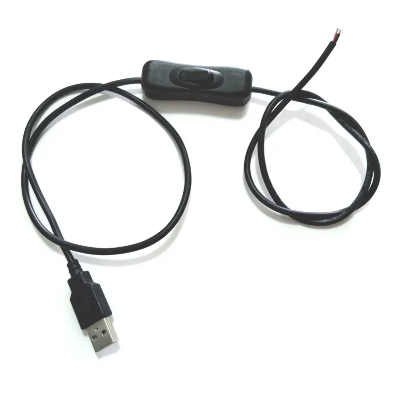 Белый 1 м USB 5V кнопка включения кабель-удлинитель для 22AWG разъем для Светодиодные ленты 2Pin 5050 3528 5630 2835