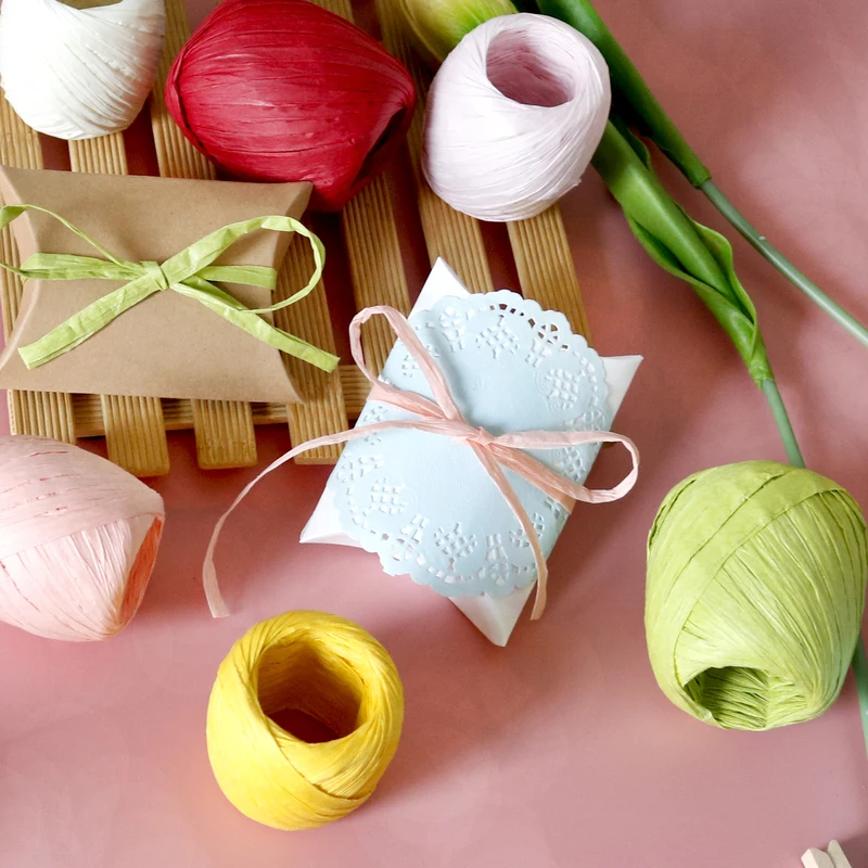 Многоцветная пряжа рафии Радужный цвет бумажный шнур веревка для упаковки