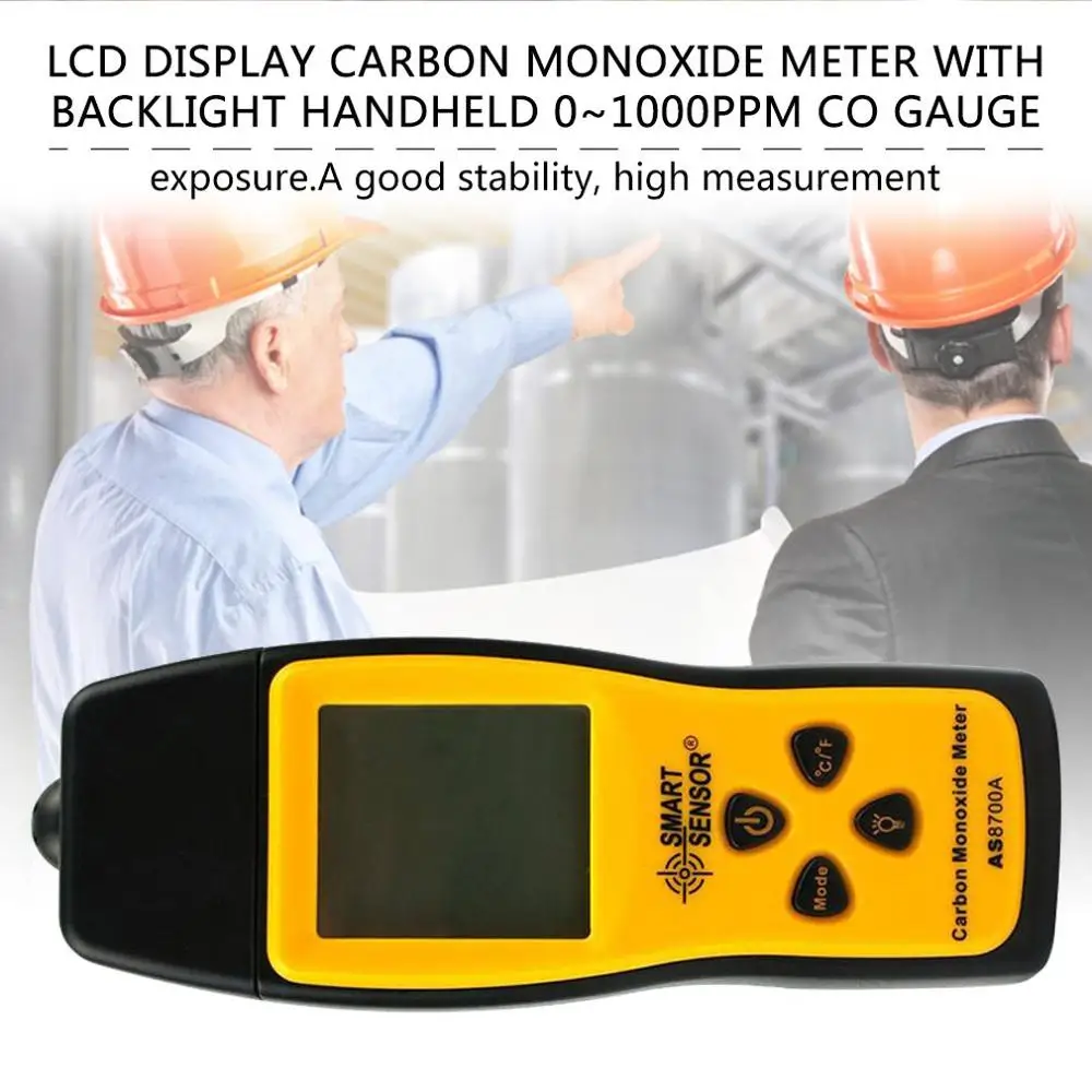 Портативный Измеритель монооксида углерода с ЖК дисплеем высокоточный