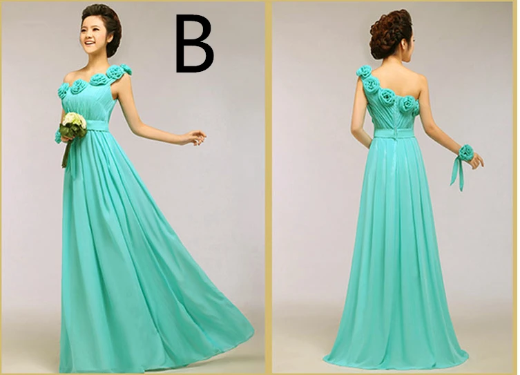 Женское шифоновое платье подружки невесты бирюзовое синее зеленое для 2020 |