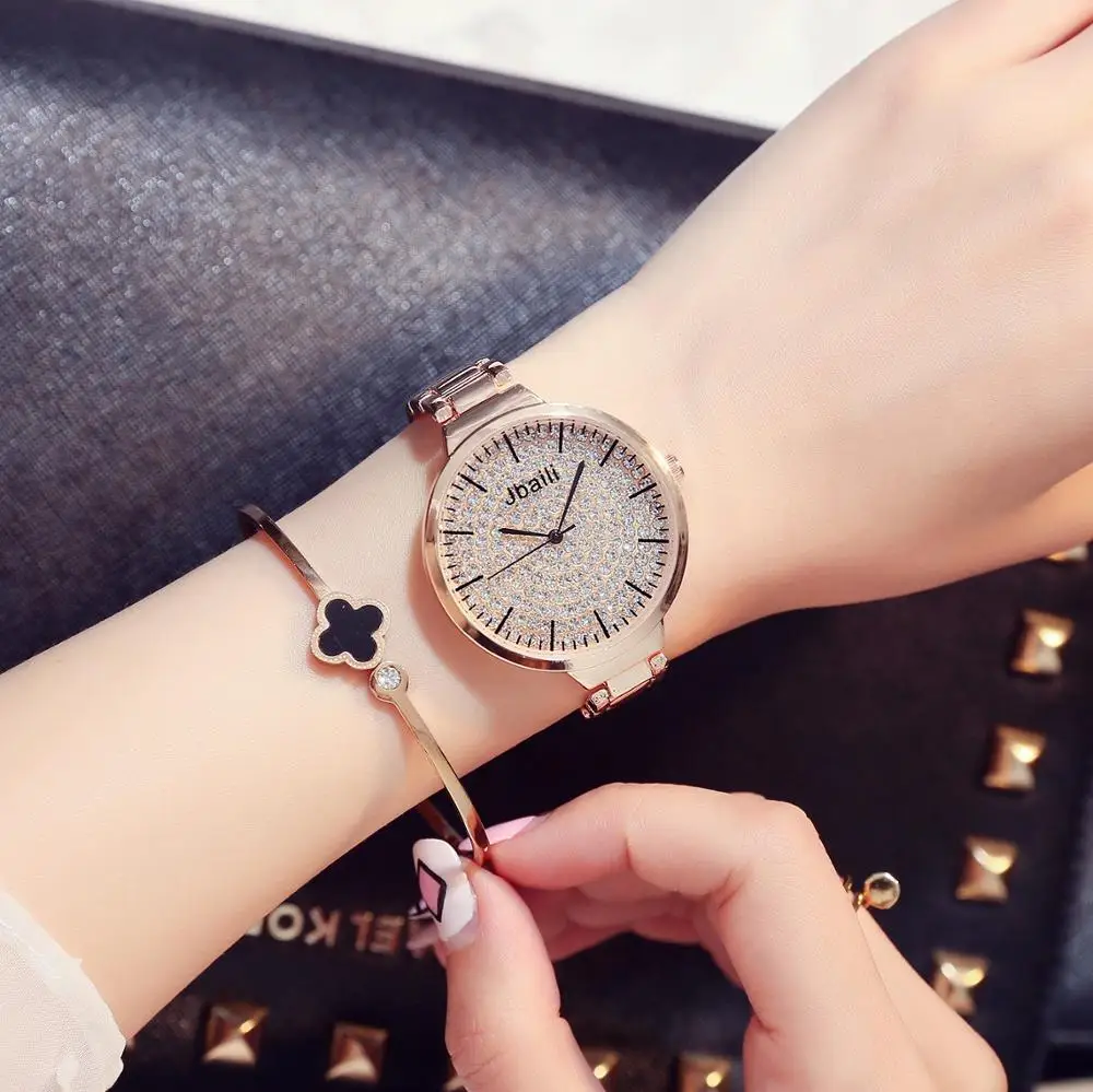 2020 новые модные женские часы Роскошный бренд Стразы браслет кварцевые Прямая