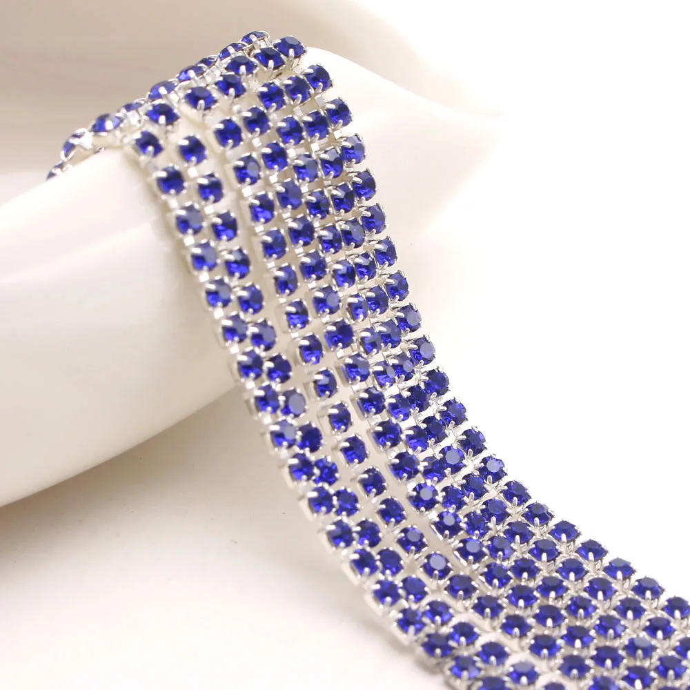 10 ярдов темно синий цвет коготь Кристалл Стразы цепь градиент Сделай Сам плотная