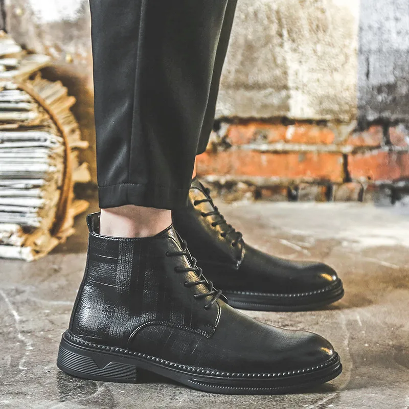 

Light Comfortable Leather Boots Flat Non-slip Formal Men's Shoes Men Wedding Casual High Quality Fashion Handmade Driving