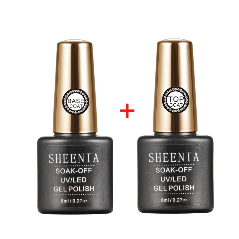 

Sheenia Top Base Coat Gel Polish UV Shiny Sealer Soak off Reinforce 8ml Long Lasting Nail Art Manicure Gel Lak Varnish Primer