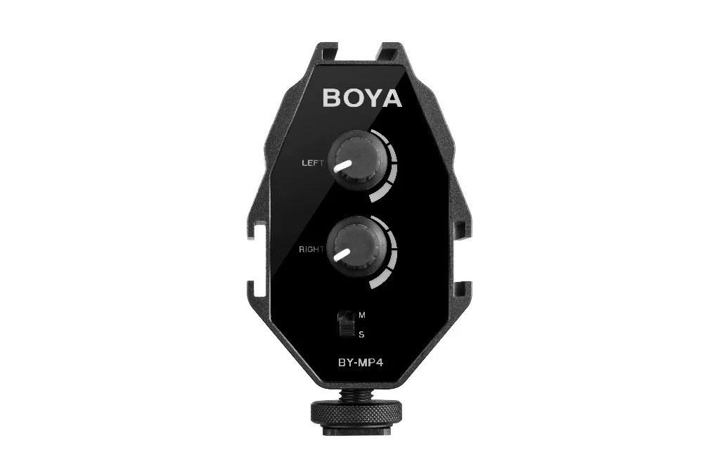 BOYA BY-MP4 2-channel Mono Stereo Mode Audio Adapter for Canon Nikon Sony Panasonic Digital SLR DSLR Camera Camcorder Smartphone