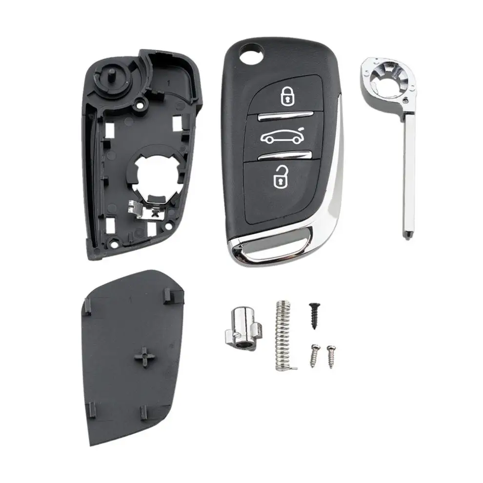 3 кнопки автомобиля Брелок чехол Замена Флип складной пульт дистанционного