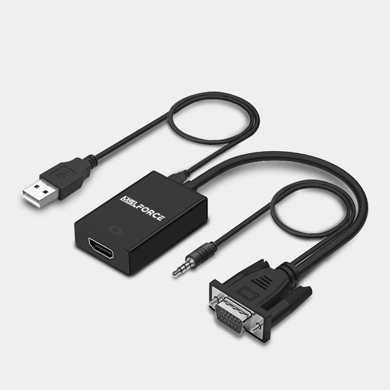Адаптер VGA HDMI 1080P Переходник папа Мама с аудиокабелем micro usb для проектора PS4 HDTV