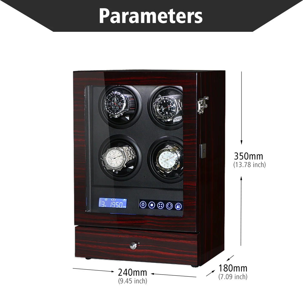 Роскошные часы winder 4 автоматические с коробкой сенсорным ЖК экраном/режимом TPD