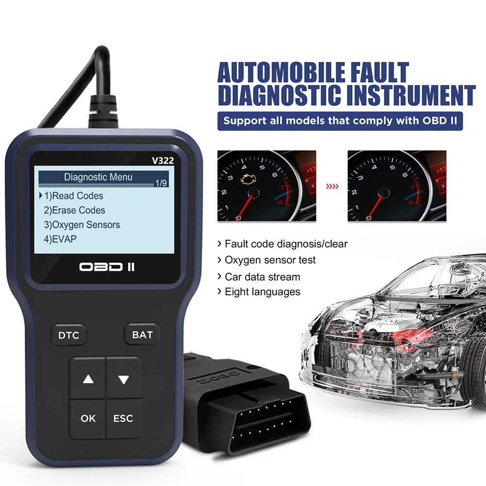

VIDENT iEasy320 OBDII/Eobd Can Code Reader OBD2 Diagnostic Scan Tool for Car Engine Fault Diagnose Test PK KW850 Auto Scanner