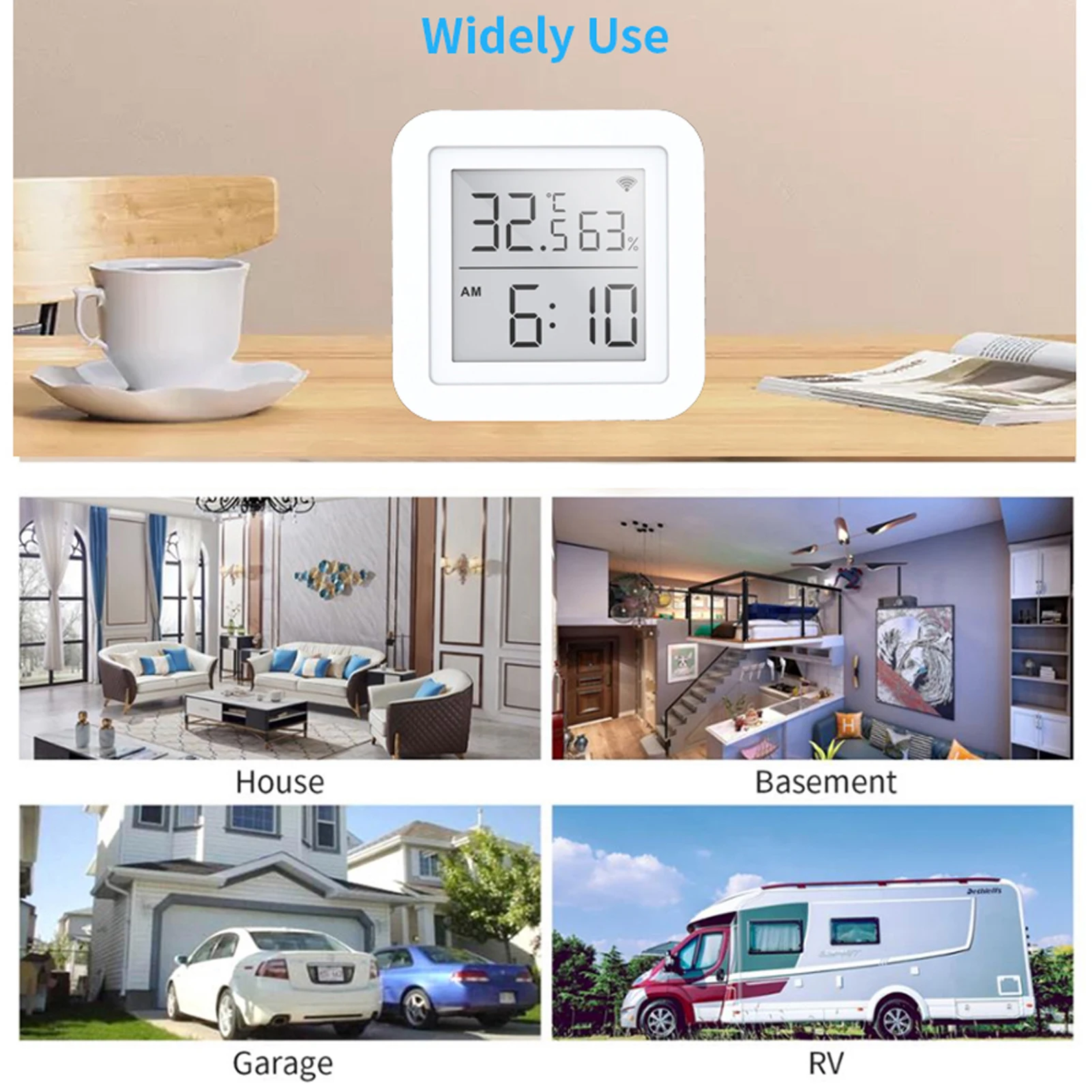 Wi-Fi ЖК-экран Tuya USB-источник питания интеллектуальные датчики ℉/℃ дисплей