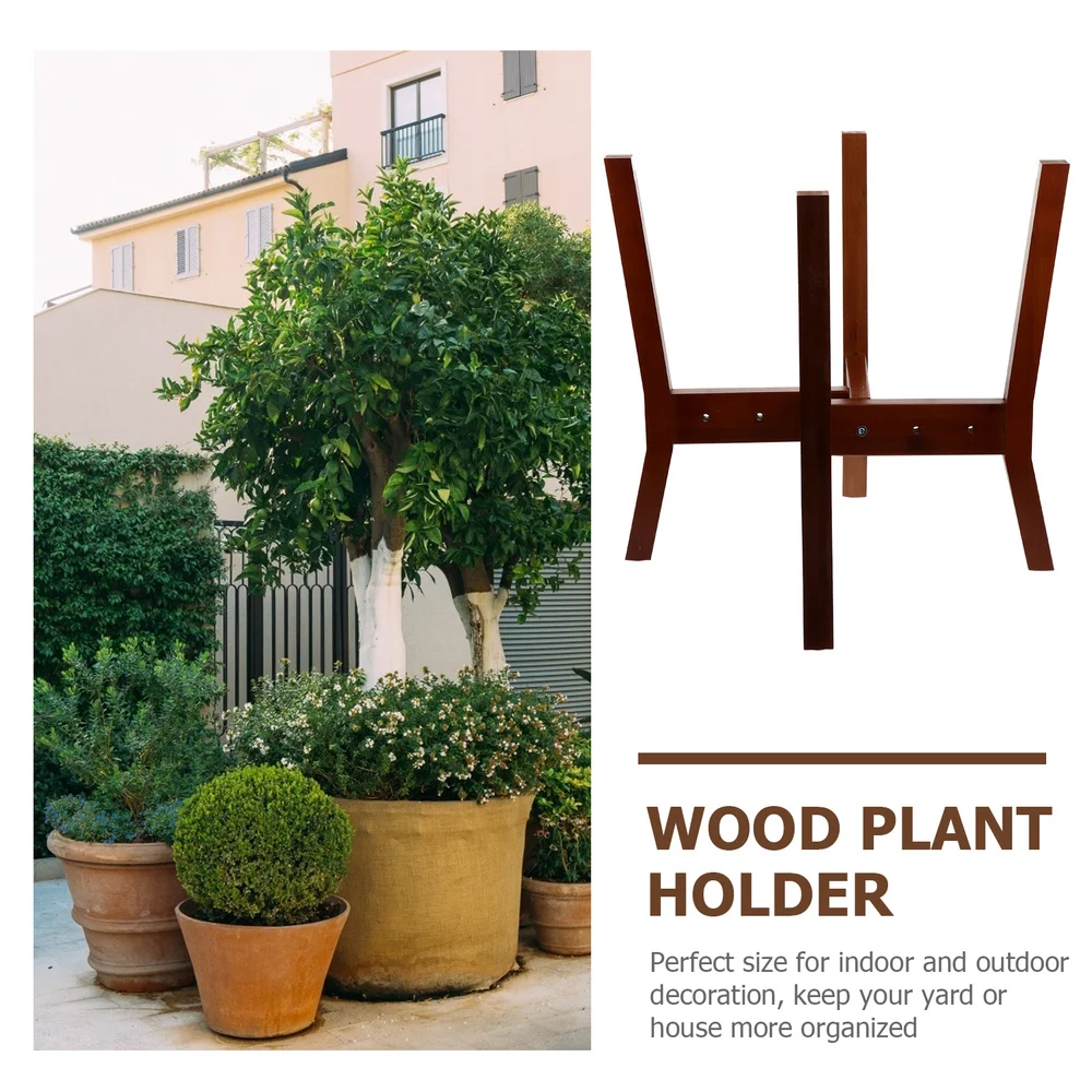 

1pc Wood Planter Display Rack Adjustable Flowerpot Stand Indoor Plant Holder